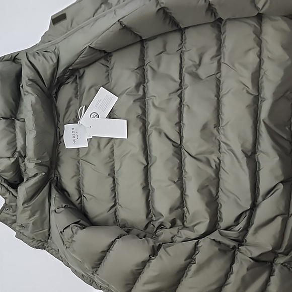 Hudson North Men's Olive Green Down Winter Hooded Puffer Parka Coat Sz Medium - Picture 11 of 16